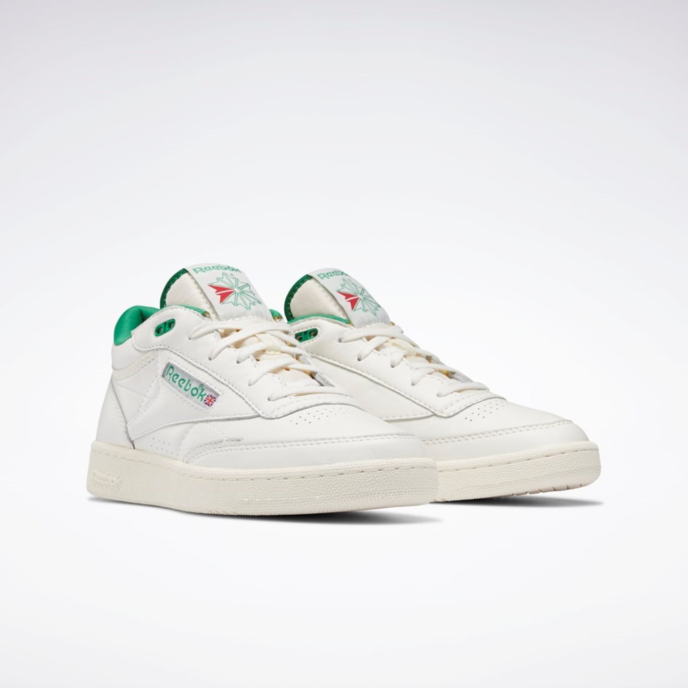 Reebok blancos best sale con verde