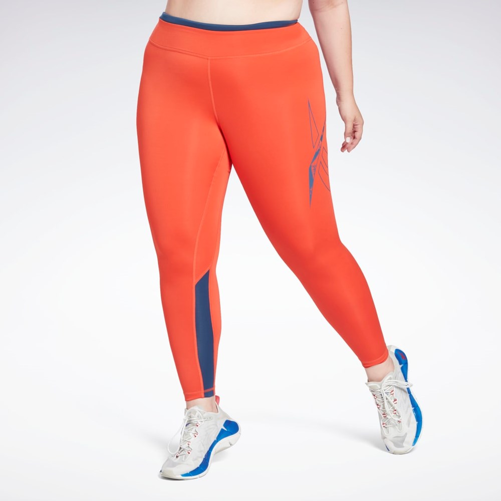 Woman's Pants Reebok Plus Size Workout Ready Vector Leggings