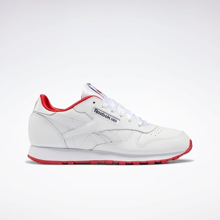 Classics Reebok Descuentos Popsicle Classic Leather Shoes Grade School Ninos Blancos Azules Rojos
